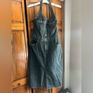 Universal Thread Denim Halter Dress - Dark Blue